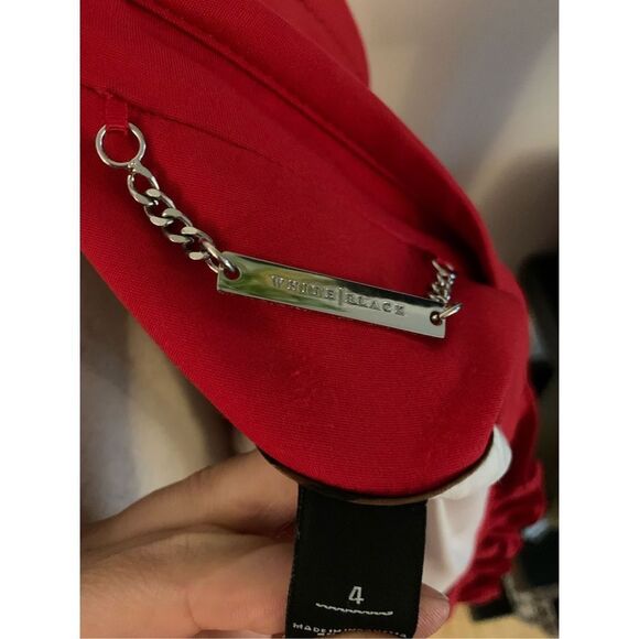 White House black market red styling ruffles size 4 - Picture 6 of 7